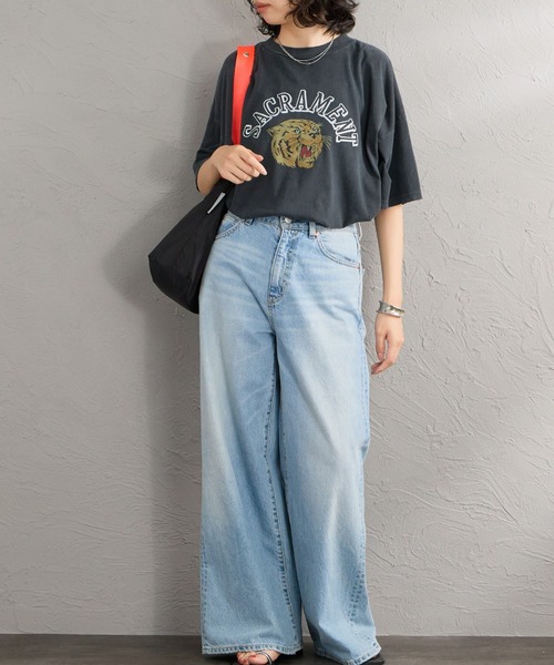 REMI RELIEF（レミレリーフ）の「[REMI RELIEF/レミレリーフ] 別注 ビッグシルエット SP加工プリントTシャツ（Tシャツ/カットソー・レディース・A/B/C/D・F/S/M）」の6枚目の写真