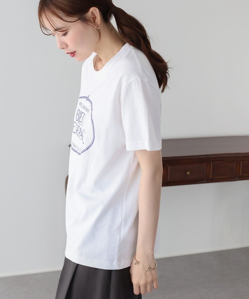 BLUEEAST(ブルーイースト)の「グラフィックプリントTシャツ(Tシャツ/カットソー・レディース・ネイビー/ホワイト・MEDIUM)」の6枚目の写真