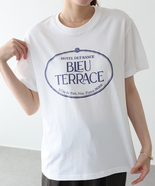 BLUEEAST(ブルーイースト)の「グラフィックプリントTシャツ(Tシャツ/カットソー・レディース・ネイビー/ホワイト・MEDIUM)」の4枚目の写真