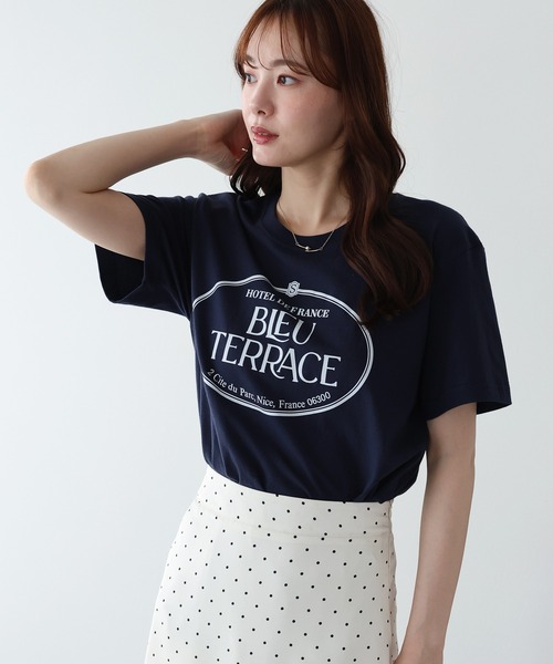 BLUEEAST(ブルーイースト)の「グラフィックプリントTシャツ(Tシャツ/カットソー・レディース・ネイビー/ホワイト・MEDIUM)」の10枚目の写真