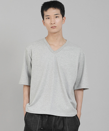 SAINTCREW（セントクルー）の「無地Vネック5部半袖Tシャツ VHR-895 グレー（Tシャツ/カットソー）」