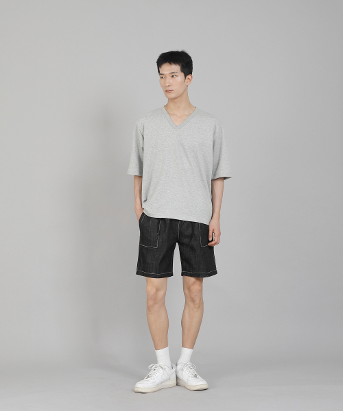 SAINTCREW(セントクルー)の「無地Vネック5部半袖Tシャツ VHR-895 グレー(Tシャツ/カットソー・メンズ・その他・LARGE/MEDIUM/XXXX-LARGE/XXX-LARGE/XX-LARGE/X-LARGE)」の6枚目の写真
