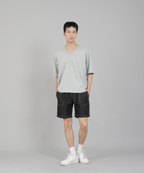 SAINTCREW(セントクルー)の「無地Vネック5部半袖Tシャツ VHR-895 グレー(Tシャツ/カットソー・メンズ・その他・LARGE/MEDIUM/XXXX-LARGE/XXX-LARGE/XX-LARGE/X-LARGE)」の7枚目の写真