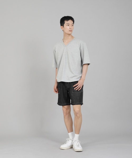 SAINTCREW(セントクルー)の「無地Vネック5部半袖Tシャツ VHR-895 グレー(Tシャツ/カットソー・メンズ・その他・LARGE/MEDIUM/XXXX-LARGE/XXX-LARGE/XX-LARGE/X-LARGE)」の9枚目の写真