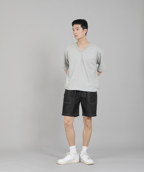 SAINTCREW(セントクルー)の「無地Vネック5部半袖Tシャツ VHR-895 グレー(Tシャツ/カットソー・メンズ・その他・LARGE/MEDIUM/XXXX-LARGE/XXX-LARGE/XX-LARGE/X-LARGE)」の10枚目の写真