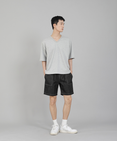SAINTCREW(セントクルー)の「無地Vネック5部半袖Tシャツ VHR-895 グレー(Tシャツ/カットソー・メンズ・その他・LARGE/MEDIUM/XXXX-LARGE/XXX-LARGE/XX-LARGE/X-LARGE)」の13枚目の写真