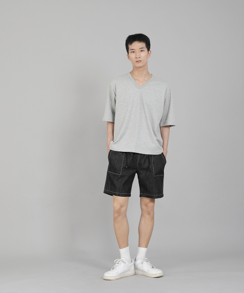 SAINTCREW(セントクルー)の「無地Vネック5部半袖Tシャツ VHR-895 グレー(Tシャツ/カットソー・メンズ・その他・LARGE/MEDIUM/XXXX-LARGE/XXX-LARGE/XX-LARGE/X-LARGE)」の14枚目の写真