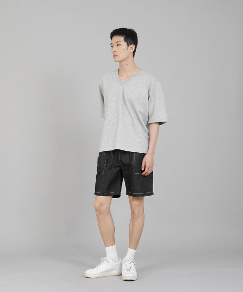 SAINTCREW(セントクルー)の「無地Vネック5部半袖Tシャツ VHR-895 グレー(Tシャツ/カットソー・メンズ・その他・LARGE/MEDIUM/XXXX-LARGE/XXX-LARGE/XX-LARGE/X-LARGE)」の15枚目の写真