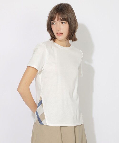Quiet checkシリーズ】サイドチェック切替T（Tシャツ/カットソー