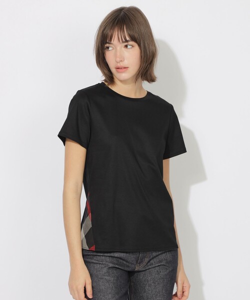 Quiet checkシリーズ】サイドチェック切替T（Tシャツ/カットソー