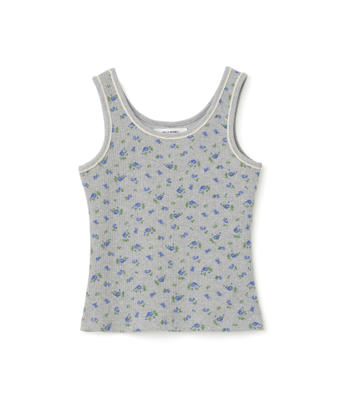 MILLO WOMEN（ミロウーマン）の「フローラルワッフルスリーブレスタップ[メランジグレー]（Tシャツ/カットソー・レディース・その他・ONE SIZE）」の2枚目の写真