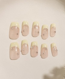 Anail（エーネイル）の「3D水光ネイルピンクグラデーションシルバーミラーラインオーバルネイルチップ 春ネイル19（ネイルシール/ネイルチップ）」