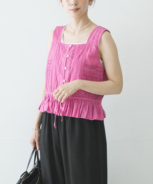 URBAN RESEARCH(アーバンリサーチ)の「インドピンタックレースブラウス(シャツ/ブラウス・レディース・オフホワイト/ブラック/ピンク・FREE)」の3枚目の写真