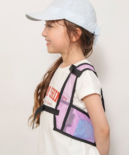 BRANSHES（ブランシェス）の「【接触冷感】保冷剤入れ付きメッシュベスト（アウトドアグッズ・キッズ・ブルーグレー/ラベンダー・S/M）」の5枚目の写真