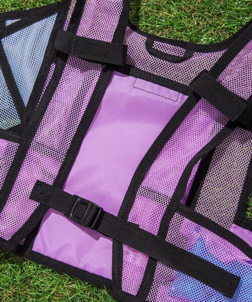 BRANSHES（ブランシェス）の「【接触冷感】保冷剤入れ付きメッシュベスト（アウトドアグッズ・キッズ・ブルーグレー/ラベンダー・S/M）」の8枚目の写真