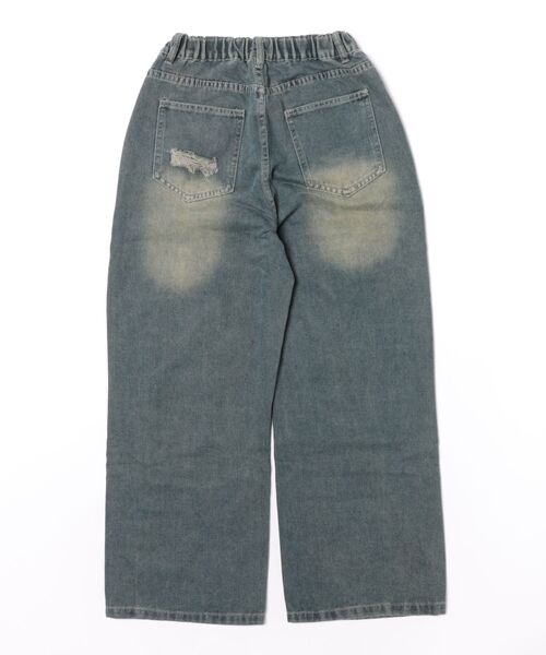 AsheKsha（アシクシャ）の「ディストレスグラデーションの破れたワイドレッグジーンズ（デニムパンツ・レディース・ブルー・F）」の14枚目の写真