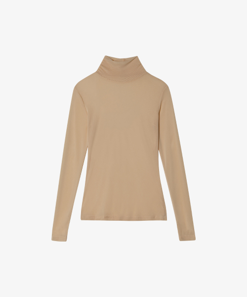 OBER GOLF(オーベルゴルフ)の「メッシュハイネックベースレイヤー(ベージュ)(Tシャツ/カットソー・レディース・ベージュ・FREE)」の1枚目の写真
