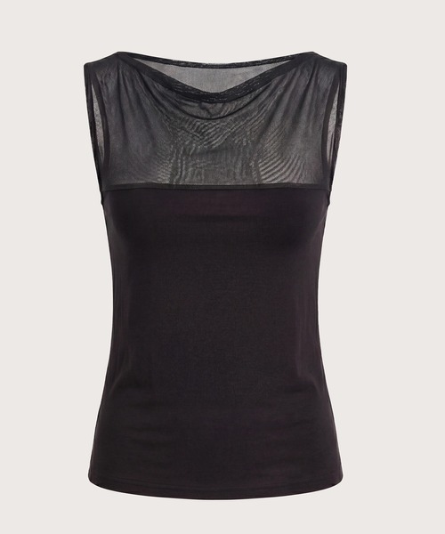 kiehtova(キエトヴァ)の「【kiehtova】SHEER SWITCH TOPS/シアースイッチトップス KTWR67 ※(Tシャツ/カットソー・レディース・ライトグレー/ブラック/ブラウン・FREE)」の4枚目の写真