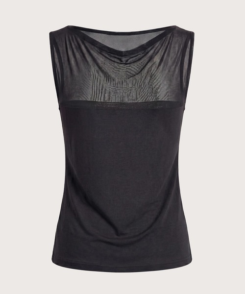 kiehtova(キエトヴァ)の「【kiehtova】SHEER SWITCH TOPS/シアースイッチトップス KTWR67 ※(Tシャツ/カットソー・レディース・ライトグレー/ブラック/ブラウン・FREE)」の5枚目の写真