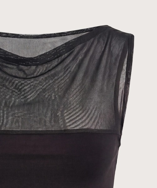 kiehtova(キエトヴァ)の「【kiehtova】SHEER SWITCH TOPS/シアースイッチトップス KTWR67 ※(Tシャツ/カットソー・レディース・ライトグレー/ブラック/ブラウン・FREE)」の6枚目の写真