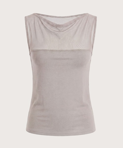kiehtova(キエトヴァ)の「【kiehtova】SHEER SWITCH TOPS/シアースイッチトップス KTWR67 ※(Tシャツ/カットソー・レディース・ライトグレー/ブラック/ブラウン・FREE)」の7枚目の写真