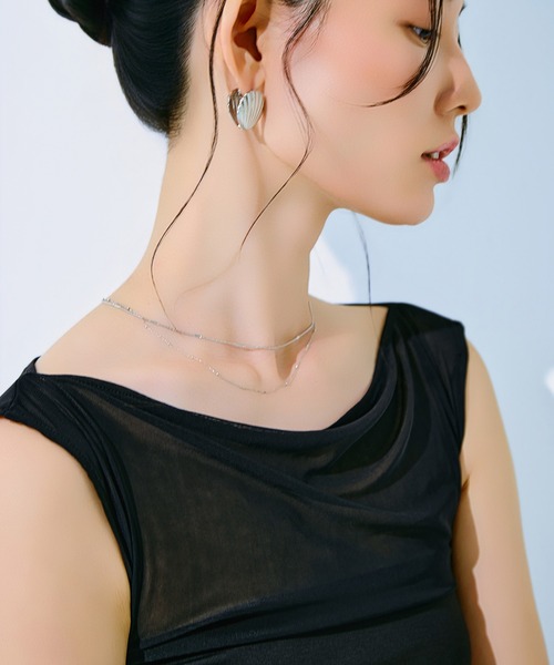kiehtova(キエトヴァ)の「【kiehtova】SHEER SWITCH TOPS/シアースイッチトップス KTWR67 ※(Tシャツ/カットソー・レディース・ライトグレー/ブラック/ブラウン・FREE)」の14枚目の写真