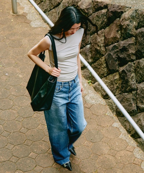 kiehtova(キエトヴァ)の「【kiehtova】SHEER SWITCH TOPS/シアースイッチトップス KTWR67 ※(Tシャツ/カットソー・レディース・ライトグレー/ブラック/ブラウン・FREE)」の16枚目の写真
