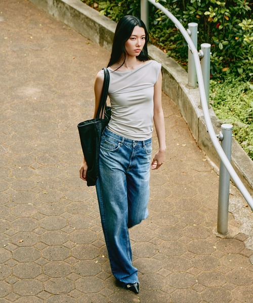 kiehtova(キエトヴァ)の「【kiehtova】SHEER SWITCH TOPS/シアースイッチトップス KTWR67 ※(Tシャツ/カットソー・レディース・ライトグレー/ブラック/ブラウン・FREE)」の15枚目の写真