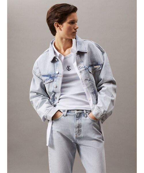 Calvin Klein(カルバン・クライン)の「タンクトップ- CKロゴコットンリブタンクトップ(タンクトップ・レディース・ライトブルー・XS/XXS)」の3枚目の写真