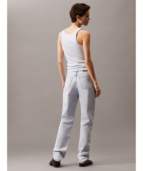 Calvin Klein(カルバン・クライン)の「タンクトップ- CKロゴコットンリブタンクトップ(タンクトップ・レディース・ライトブルー・XS/XXS)」の4枚目の写真