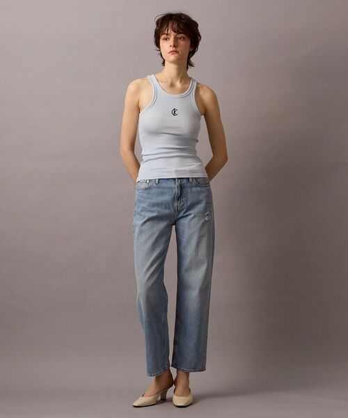 Calvin Klein(カルバン・クライン)の「タンクトップ- CKロゴコットンリブタンクトップ(タンクトップ・レディース・ライトブルー・XS/XXS)」の8枚目の写真