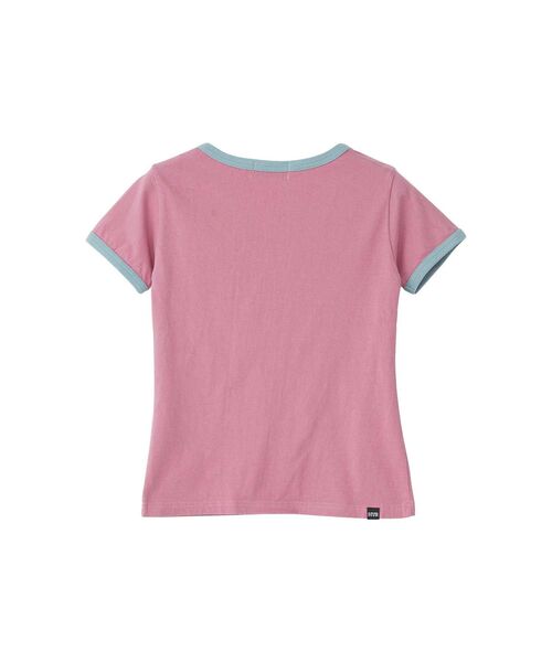 HYSTERIC GLAMOUR(ヒステリックグラマー)の「CREAMY LOGO LINE チビTシャツ(Tシャツ/カットソー・レディース・ブラウン/グリーン/ピンク・FREE)」の4枚目の写真