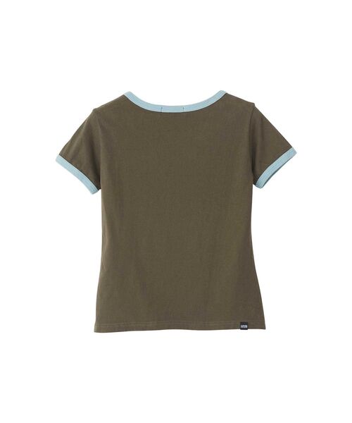 HYSTERIC GLAMOUR(ヒステリックグラマー)の「CREAMY LOGO LINE チビTシャツ(Tシャツ/カットソー・レディース・ブラウン/グリーン/ピンク・FREE)」の6枚目の写真