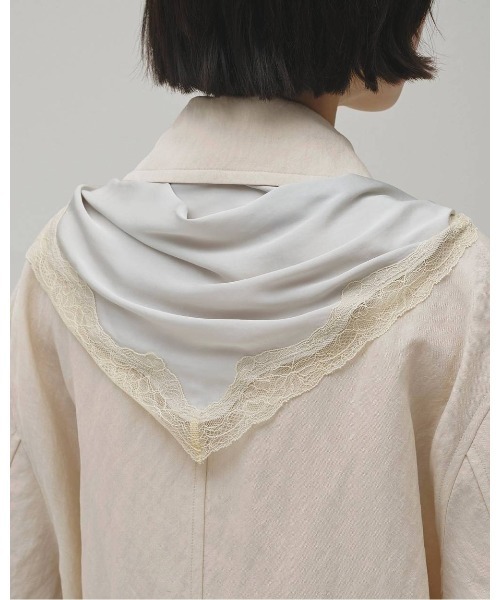 TODAYFUL(トゥデイフル)の「Satin Lace Scarf 12611027(ストール/ショール・レディース・オフホワイト/グリーン/ブラック・FREE)」の7枚目の写真