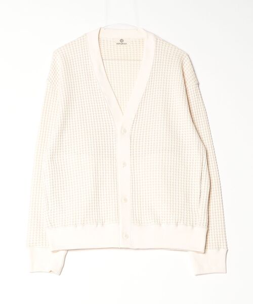SEAGREEN(シーグリーン)の「SEAGREEN(シーグリーン) BIG WAFFLE CARDIGAN(カーディガン/ボレロ・メンズ・クリーム/ブラック/ブラウン・3/4/2)」の1枚目の写真