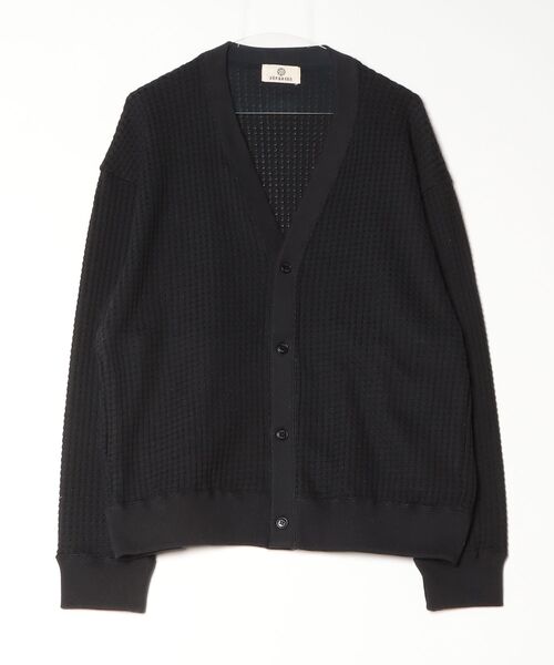 SEAGREEN(シーグリーン)の「SEAGREEN(シーグリーン) BIG WAFFLE CARDIGAN(カーディガン/ボレロ・メンズ・クリーム/ブラック/ブラウン・3/4/2)」の2枚目の写真