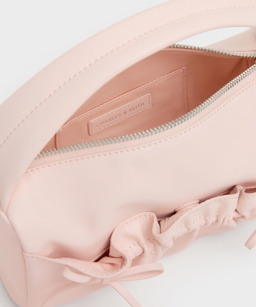 CHARLES & KEITH(チャールズ & キース)の「Reese リース ルーシュド ボウ トップ ハンドルバッグ(ハンドバッグ・レディース・ピンク系その他3/ブラウン系その他7・S)」の6枚目の写真