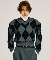 【2026Autumn Pre-Order】アーガイルパワショルニット / Argyle Power Shoulder Knit