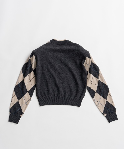PRANK PROJECT(プランクプロジェクト)の「【2026Autumn Pre-Order】アーガイルパワショルニット / Argyle Power Shoulder Knit(ニット/セーター・レディース・アイボリー/ブラック・FREE)」の17枚目の写真