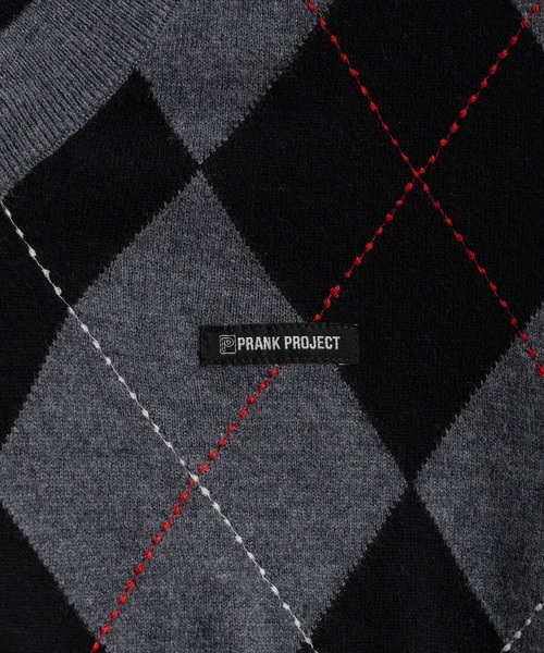 PRANK PROJECT(プランクプロジェクト)の「【2026Autumn Pre-Order】アーガイルパワショルニット / Argyle Power Shoulder Knit(ニット/セーター・レディース・アイボリー/ブラック・FREE)」の21枚目の写真