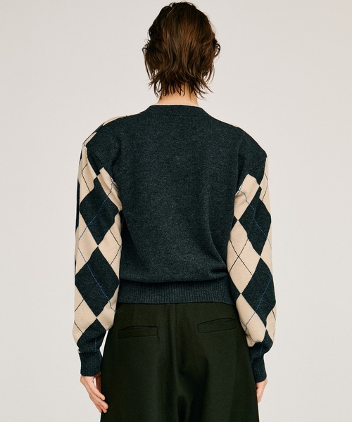 PRANK PROJECT(プランクプロジェクト)の「【2026Autumn Pre-Order】アーガイルパワショルニット / Argyle Power Shoulder Knit(ニット/セーター・レディース・アイボリー/ブラック・FREE)」の14枚目の写真