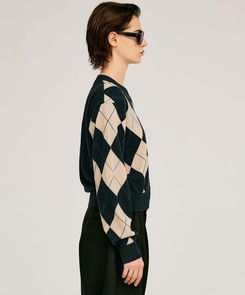 PRANK PROJECT(プランクプロジェクト)の「【2026Autumn Pre-Order】アーガイルパワショルニット / Argyle Power Shoulder Knit(ニット/セーター・レディース・アイボリー/ブラック・FREE)」の15枚目の写真