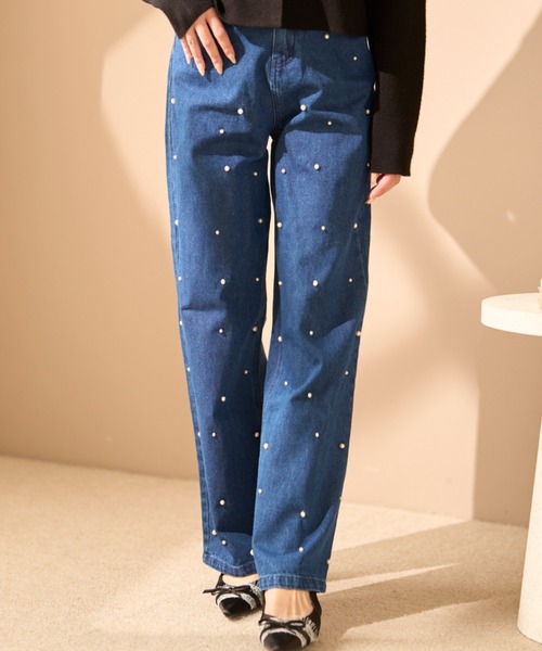 krahe（クレーエ）の「ラインストーンウォッシュデニムパンツ（デニムパンツ・レディース・ブラック/ネイビー/ライトブルー・MEDIUM/SMALL）」の14枚目の写真
