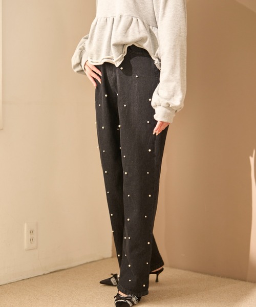 krahe（クレーエ）の「ラインストーンウォッシュデニムパンツ（デニムパンツ・レディース・ブラック/ネイビー/ライトブルー・MEDIUM/SMALL）」の22枚目の写真