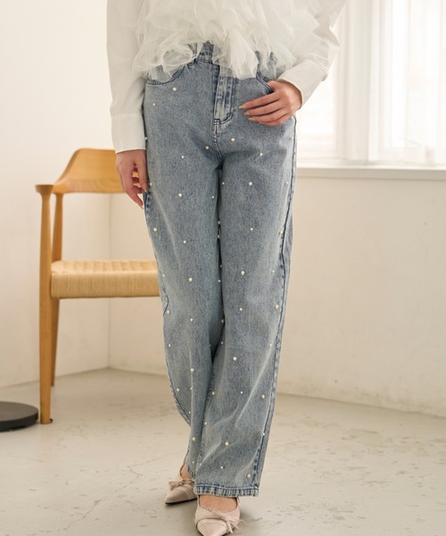 krahe（クレーエ）の「ラインストーンウォッシュデニムパンツ（デニムパンツ・レディース・ブラック/ネイビー/ライトブルー・MEDIUM/SMALL）」の15枚目の写真