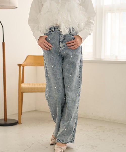 krahe（クレーエ）の「ラインストーンウォッシュデニムパンツ（デニムパンツ・レディース・ブラック/ネイビー/ライトブルー・MEDIUM/SMALL）」の17枚目の写真