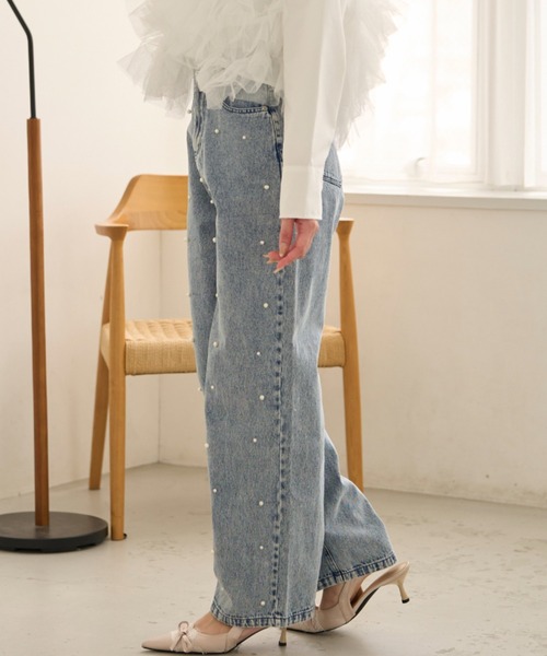 krahe（クレーエ）の「ラインストーンウォッシュデニムパンツ（デニムパンツ・レディース・ブラック/ネイビー/ライトブルー・MEDIUM/SMALL）」の18枚目の写真