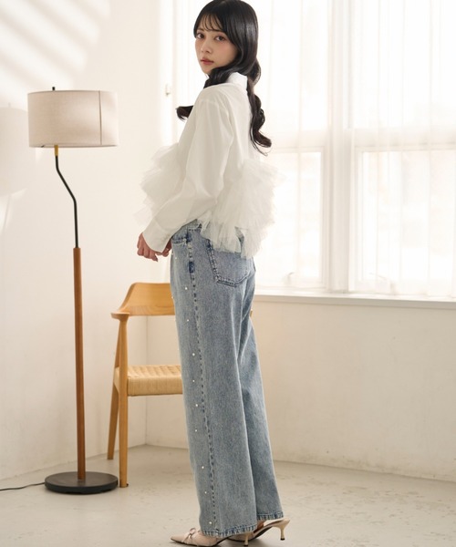 krahe（クレーエ）の「ラインストーンウォッシュデニムパンツ（デニムパンツ・レディース・ブラック/ネイビー/ライトブルー・MEDIUM/SMALL）」の9枚目の写真