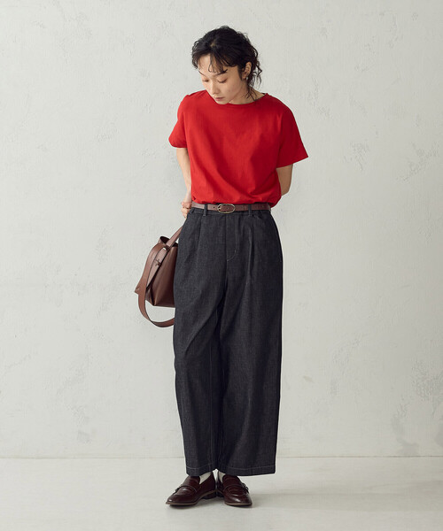 COMME CA MODELS(コムサモデルズ)の「デニムワイドパンツ(デニムパンツ・レディース・ブラック/インディゴブルー・X-LARGE/LARGE/MEDIUM/SMALL/X-SMALL)」の3枚目の写真