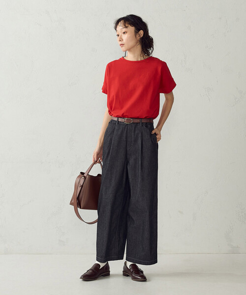 COMME CA MODELS(コムサモデルズ)の「デニムワイドパンツ(デニムパンツ・レディース・ブラック/インディゴブルー・X-LARGE/LARGE/MEDIUM/SMALL/X-SMALL)」の4枚目の写真